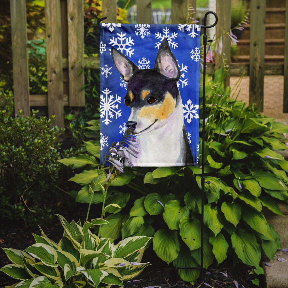Chihuahua Winter Snowflakes Holiday Flag Garden Size