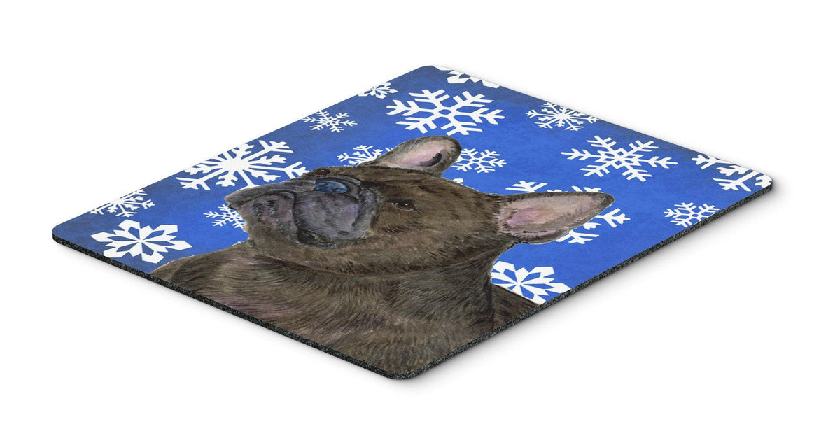 French Bulldog Winter Snowflakes Holiday Mouse Pad, Hot Pad or Trivet by Caroline&#39;s Treasures