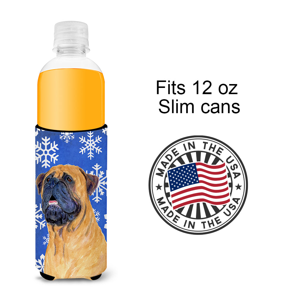 Mastiff Winter Snowflakes Holiday Ultra Beverage Insulators for slim cans SS4658MUK.