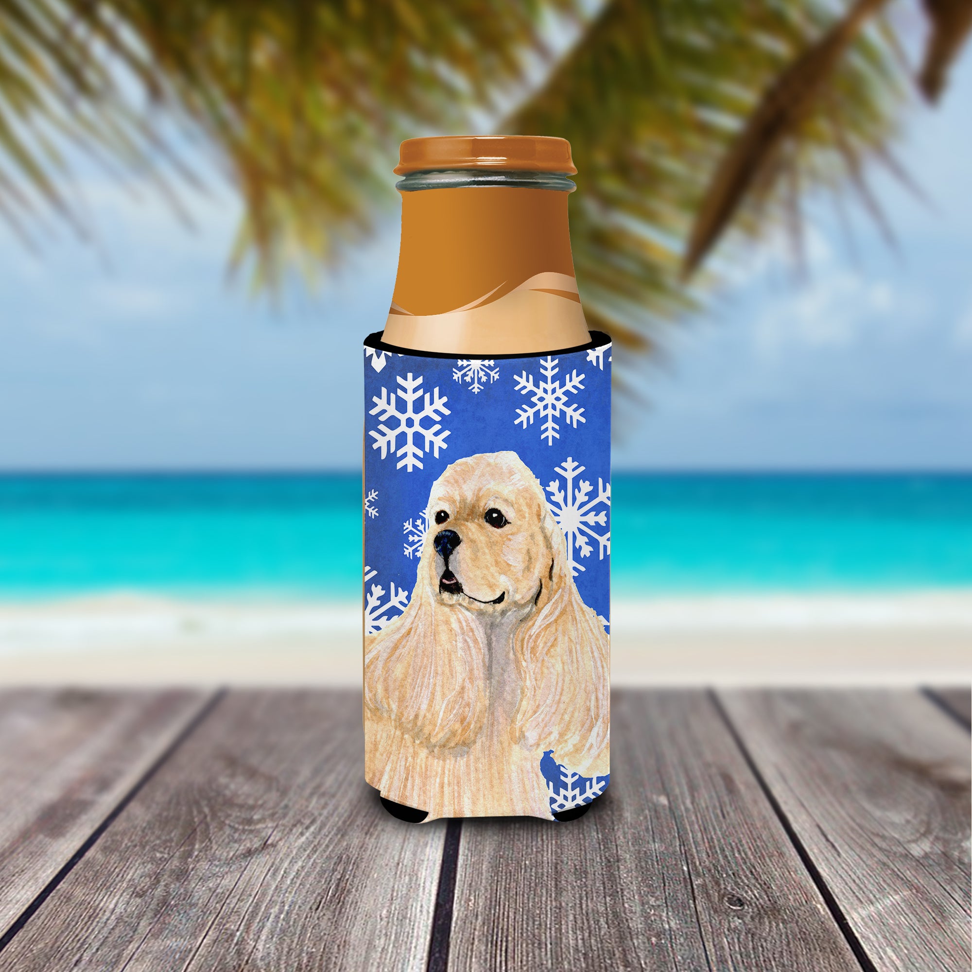 Cocker Spaniel Winter Snowflakes Holiday Ultra Beverage Isolateurs pour canettes minces SS4660MUK