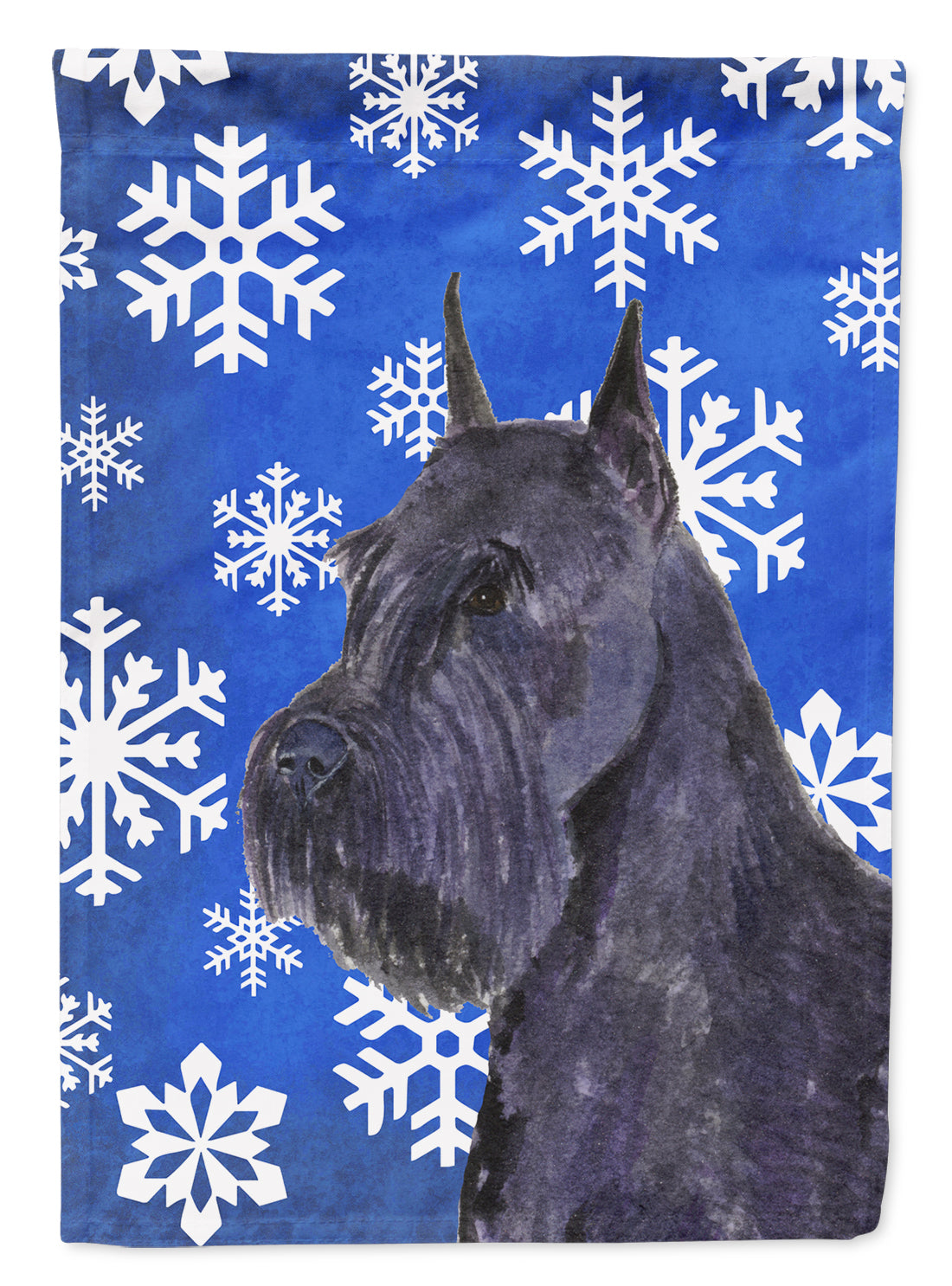 Schnauzer Winter Snowflakes Holiday Flag Canvas House Size
