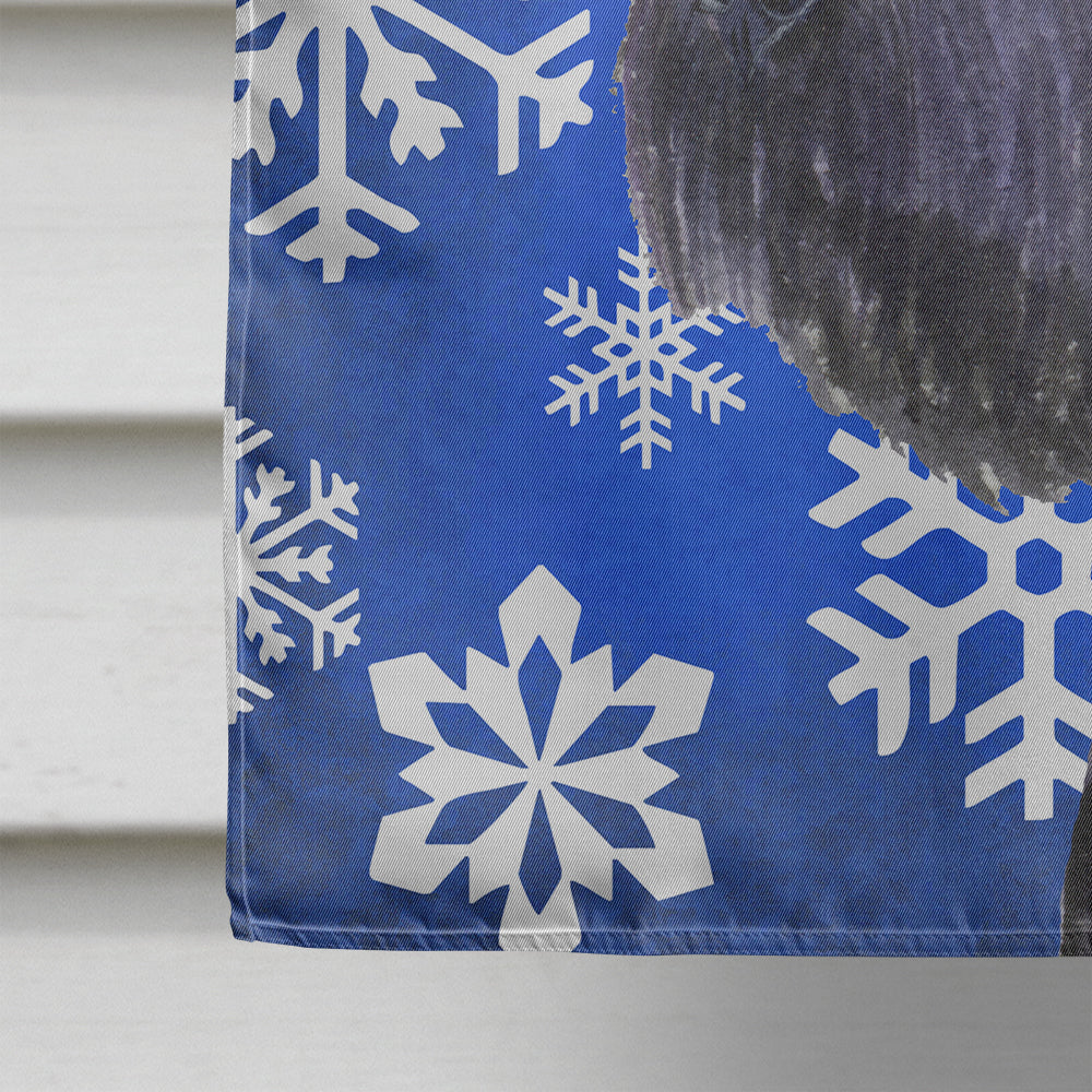 Schnauzer Winter Snowflakes Holiday Flag Canvas House Size  the-store.com.