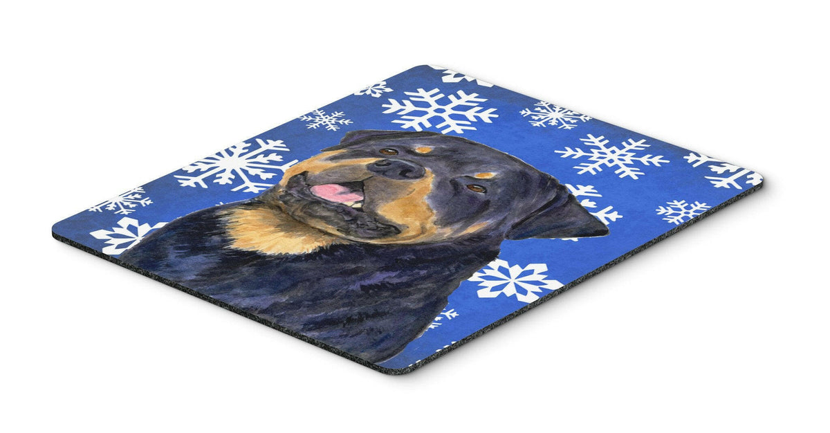 Rottweiler Winter Snowflakes Holiday Mouse Pad, Hot Pad or Trivet by Caroline&#39;s Treasures