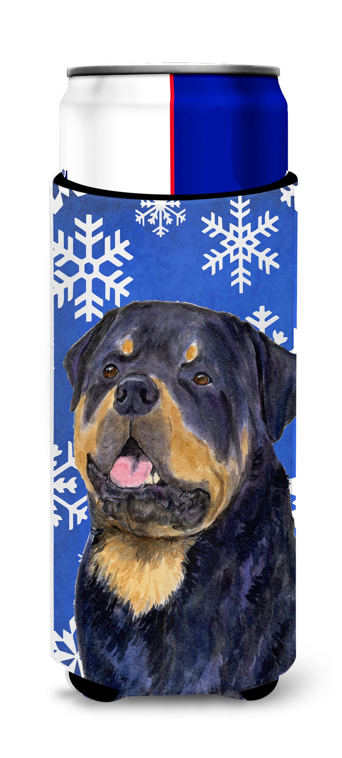 Rottweiler Winter Snowflakes Holiday Ultra Beverage Isolateurs pour canettes minces SS4662MUK