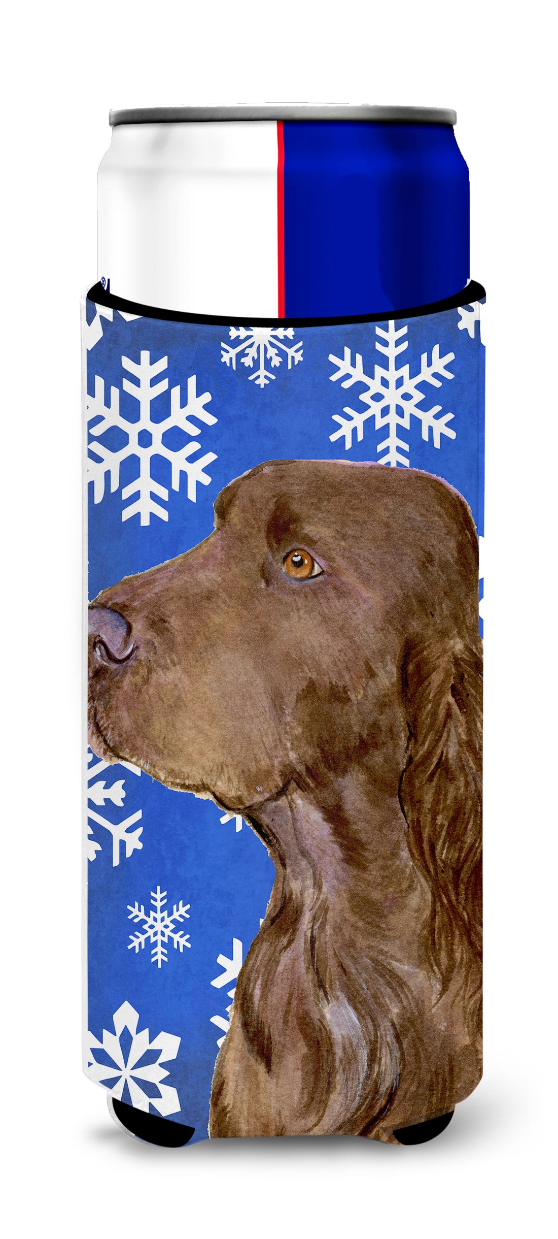 Field Spaniel Winter Snowflakes Holiday Ultra Beverage Insulators for slim cans SS4663MUK