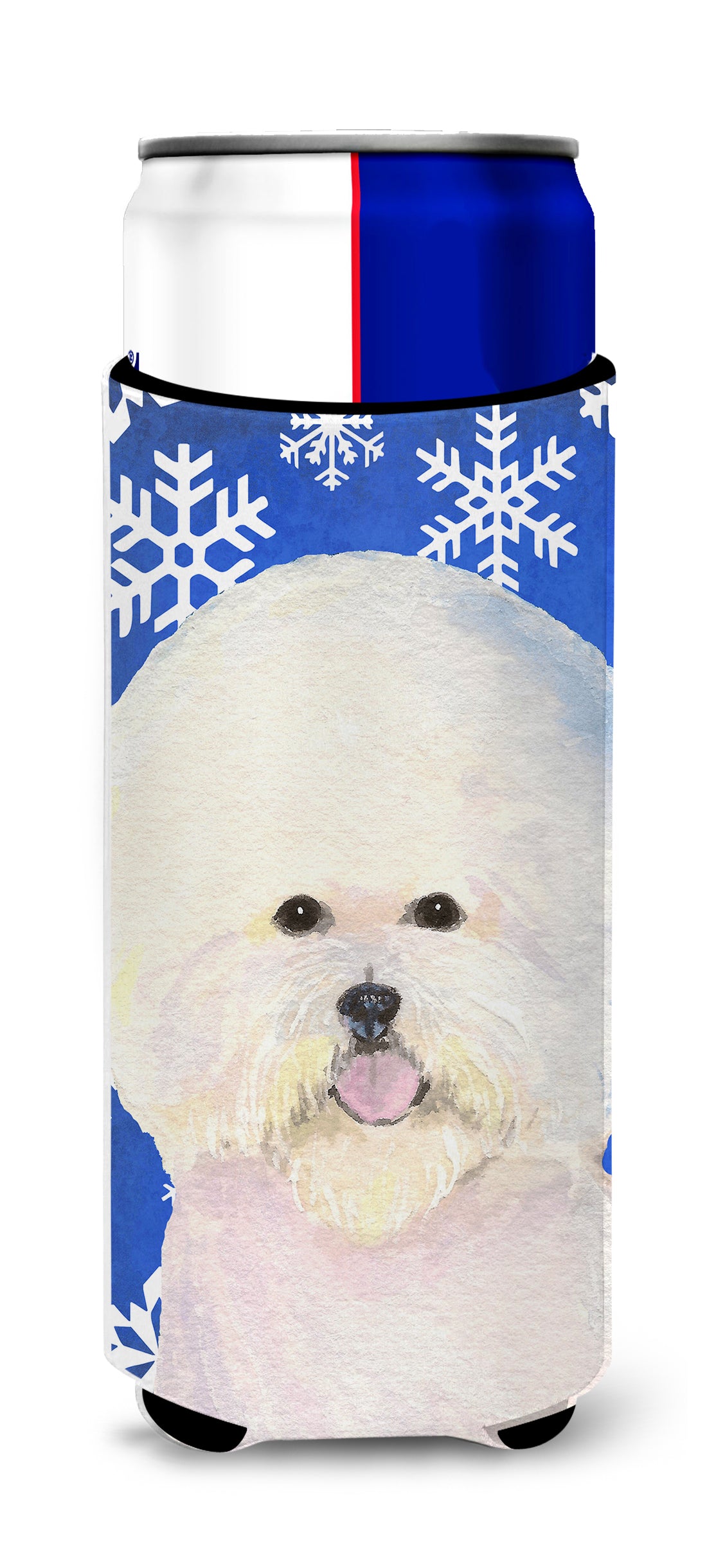 Bichon Frise Winter Snowflakes Holiday Ultra Beverage Insulators for slim cans SS4664MUK