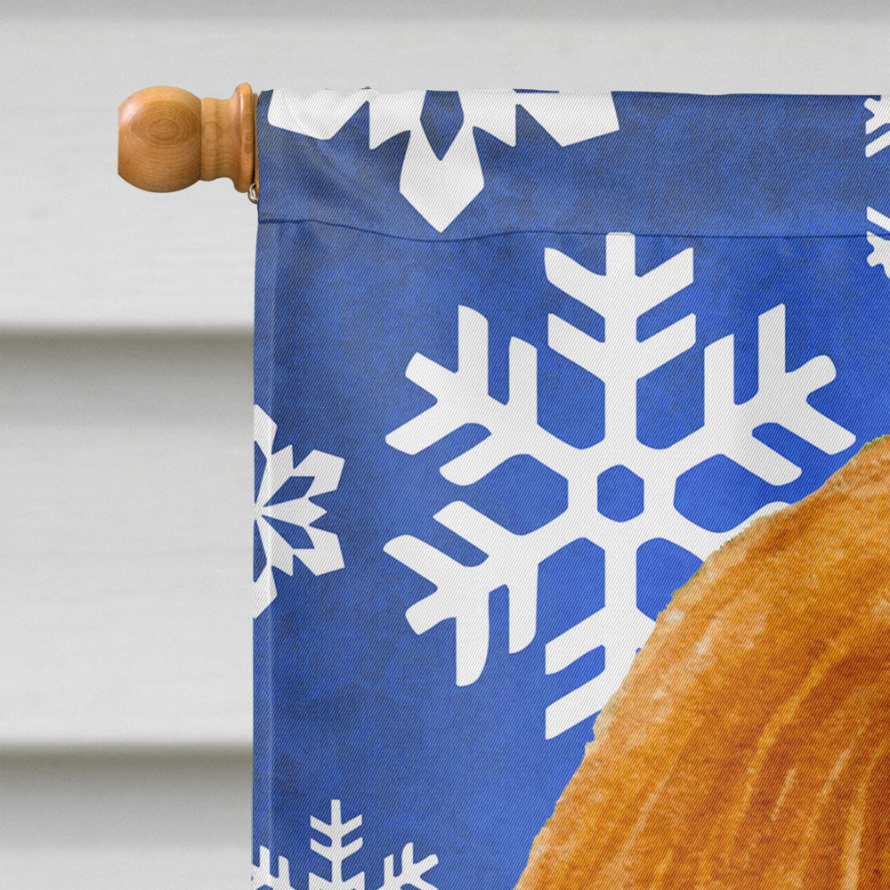 Cavalier Spaniel Winter Snowflakes Holiday Flag Canvas House Size