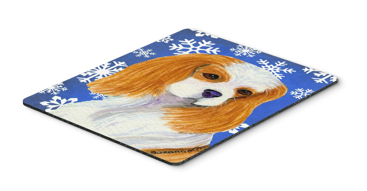 Cavalier Spaniel Winter Snowflakes Holiday Mouse Pad, Hot Pad or Trivet by Caroline&#39;s Treasures