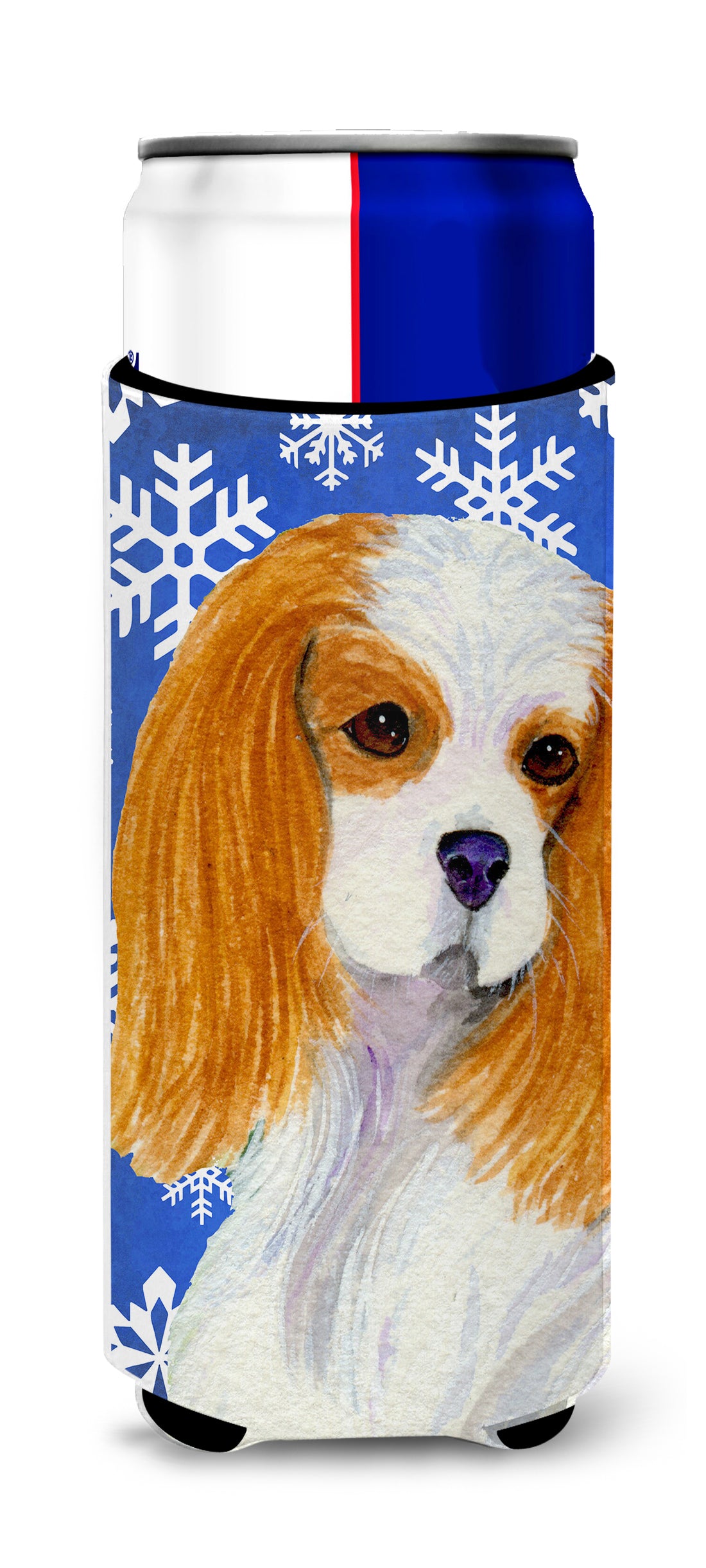 Cavalier Spaniel Winter Snowflakes Holiday Ultra Beverage Insulators for slim cans SS4665MUK