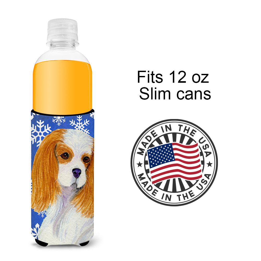 Cavalier Spaniel Winter Snowflakes Holiday Ultra Beverage Insulators for slim cans SS4665MUK