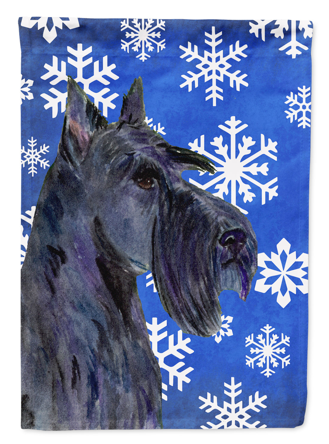 Scottish Terrier Winter Snowflakes Holiday Flag Canvas House Size