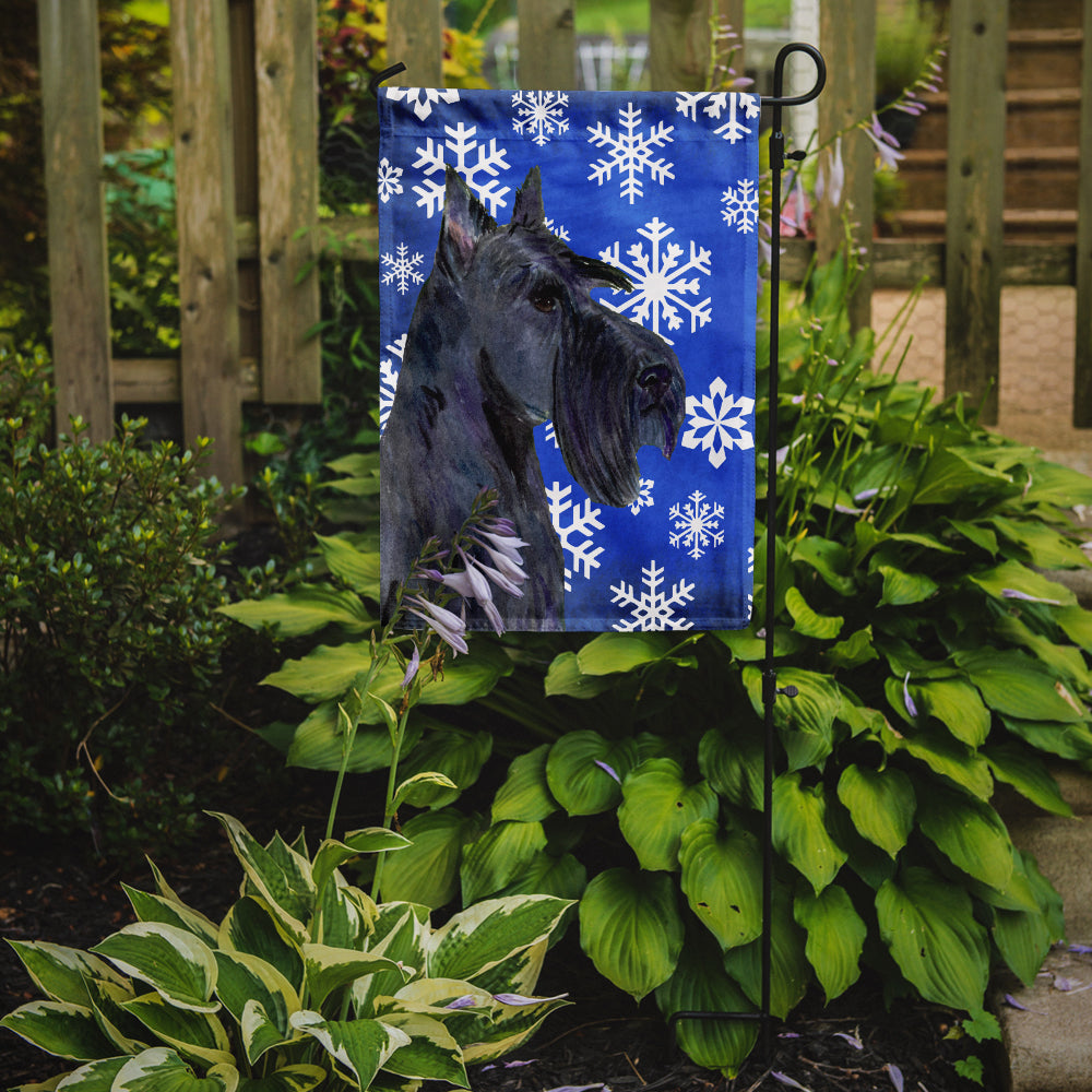Scottish Terrier Winter Snowflakes Holiday Flag Garden Size