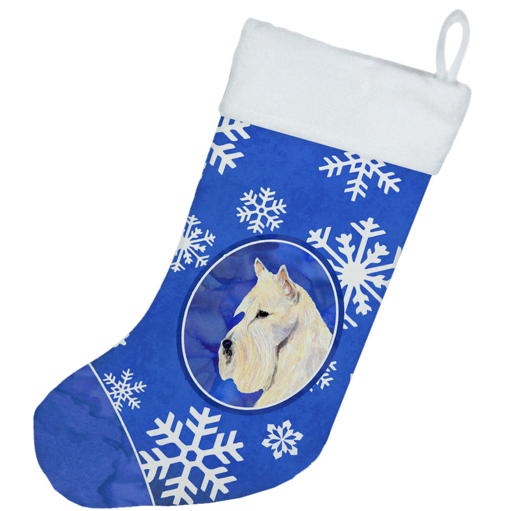 Scottish Terrier Winter Snowflakes Christmas Stocking SS4668