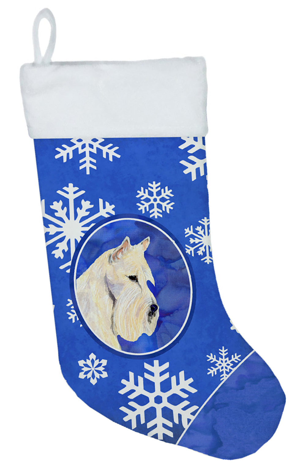 Scottish Terrier Winter Snowflakes Christmas Stocking SS4668