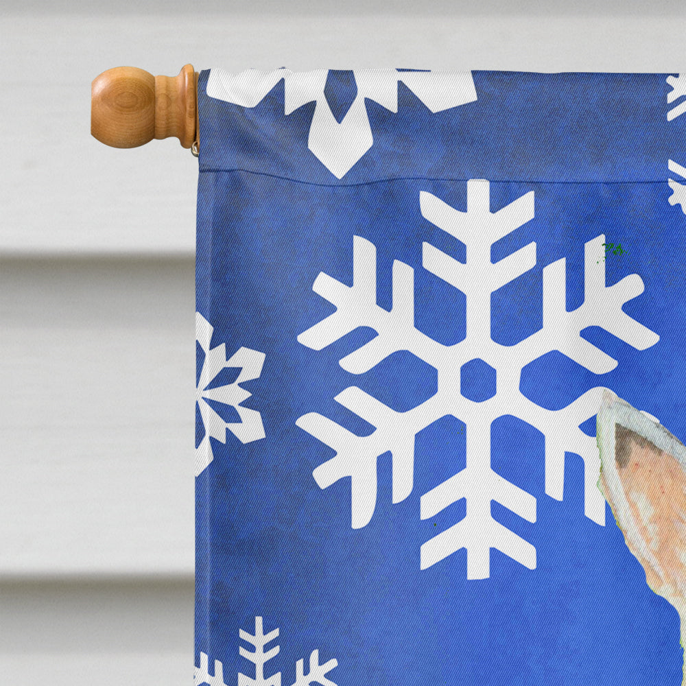 Scottish Terrier Winter Snowflakes Holiday Flag Canvas House Size