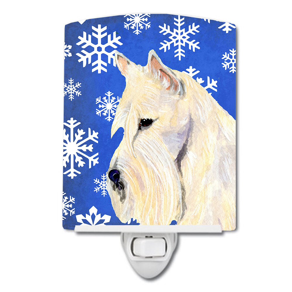 Scottish Terrier Winter Snowflakes Holiday Ceramic Night Light SS4668CNL - the-store.com