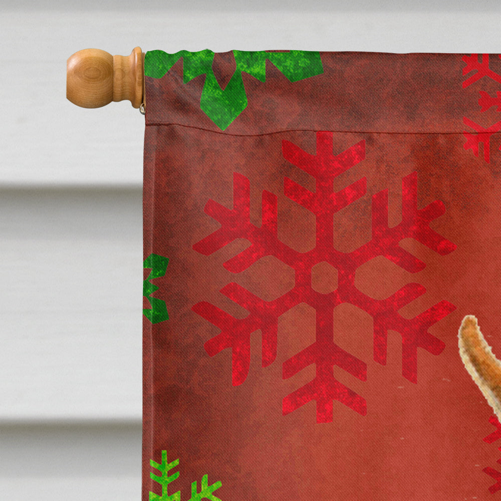 Min Pin Red and Green Snowflakes Holiday Christmas Flag Canvas House Size
