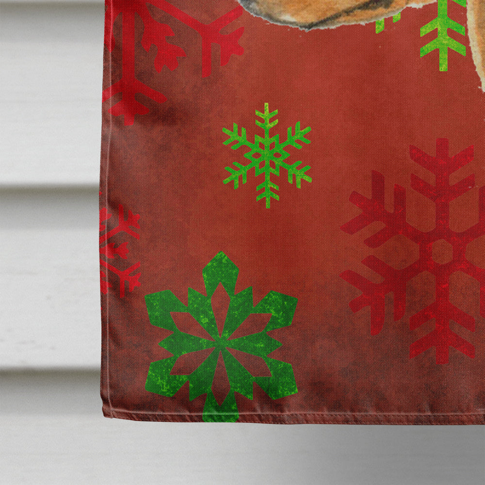 Min Pin Red and Green Snowflakes Holiday Christmas Flag Canvas House Size