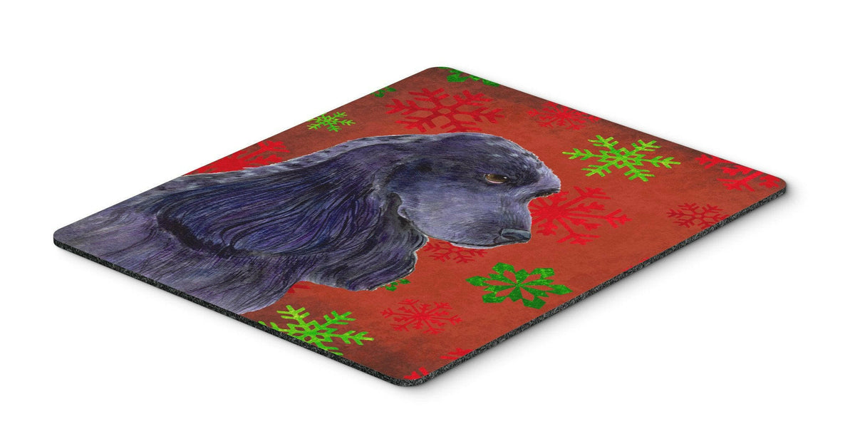 Cocker Spaniel Red and Green Snowflakes Christmas Mouse Pad, Hot Pad or Trivet by Caroline&#39;s Treasures