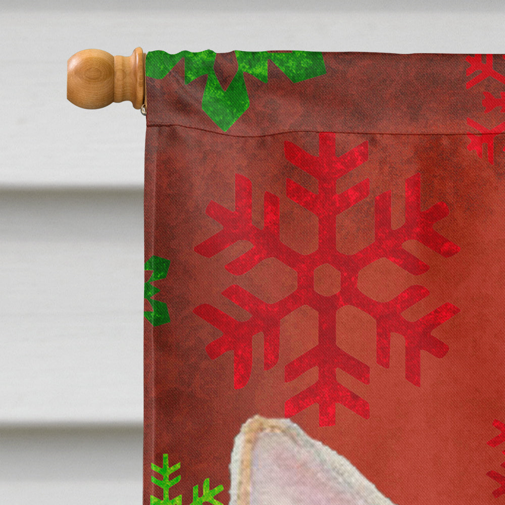 Chihuahua Red and Green Snowflakes Holiday Christmas Flag Canvas House Size
