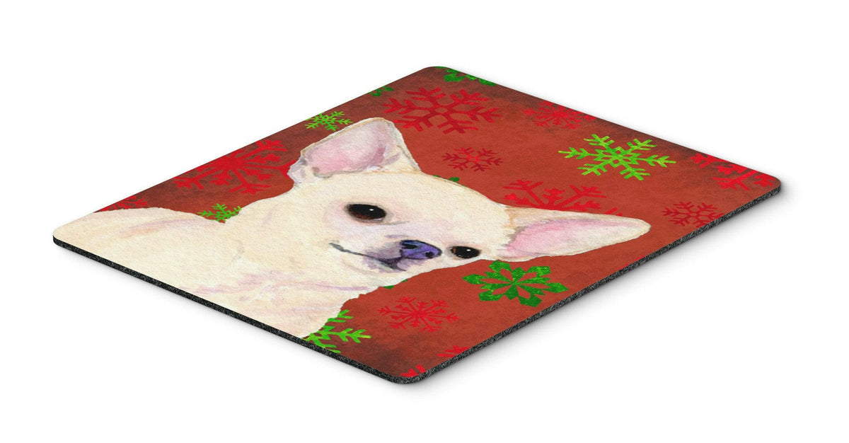 Chihuahua Red and Green Snowflakes Christmas Mouse Pad, Hot Pad or Trivet by Caroline&#39;s Treasures