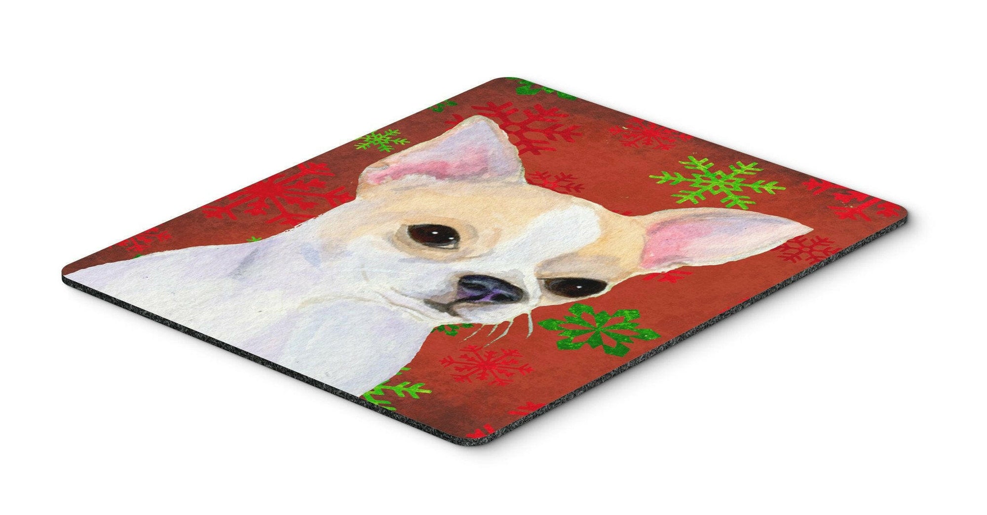Chihuahua Red and Green Snowflakes Christmas Mouse Pad, Hot Pad or Trivet by Caroline's Treasures