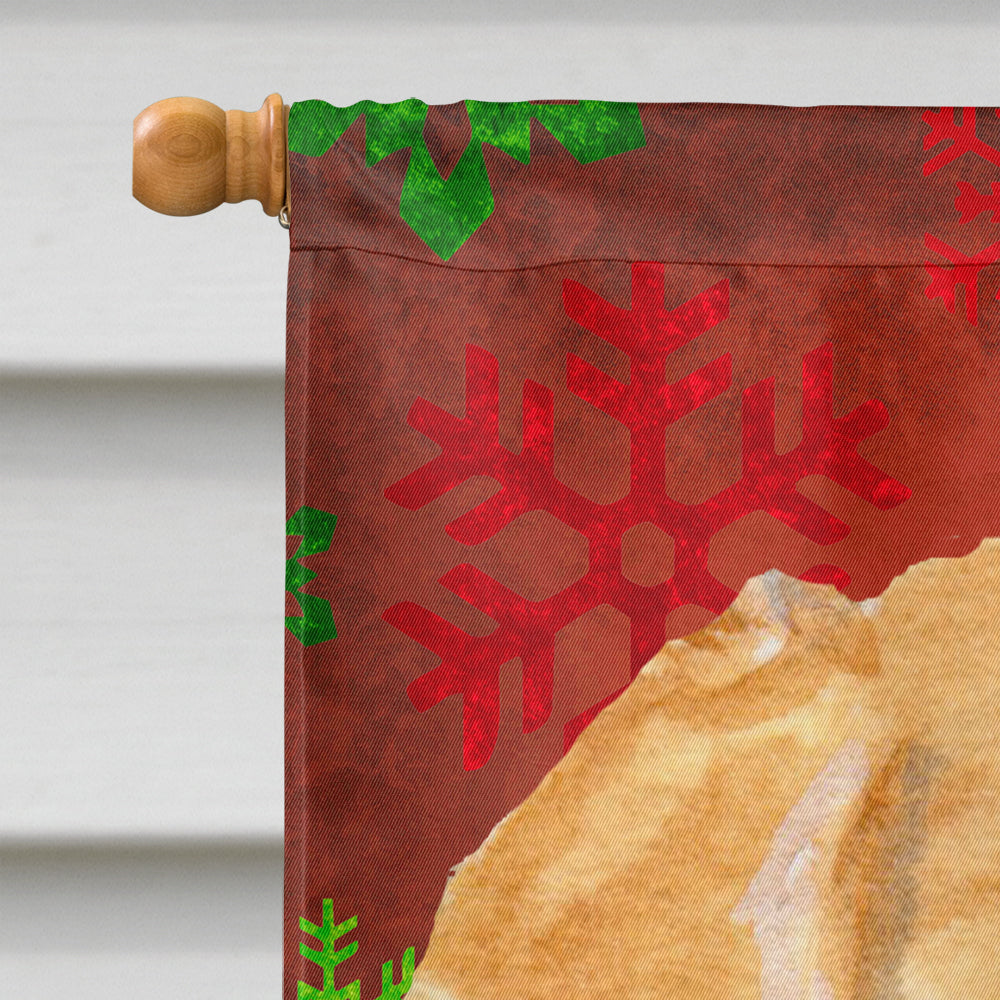 Golden Retriever Red Green Snowflakes Holiday Christmas Flag Canvas House Size
