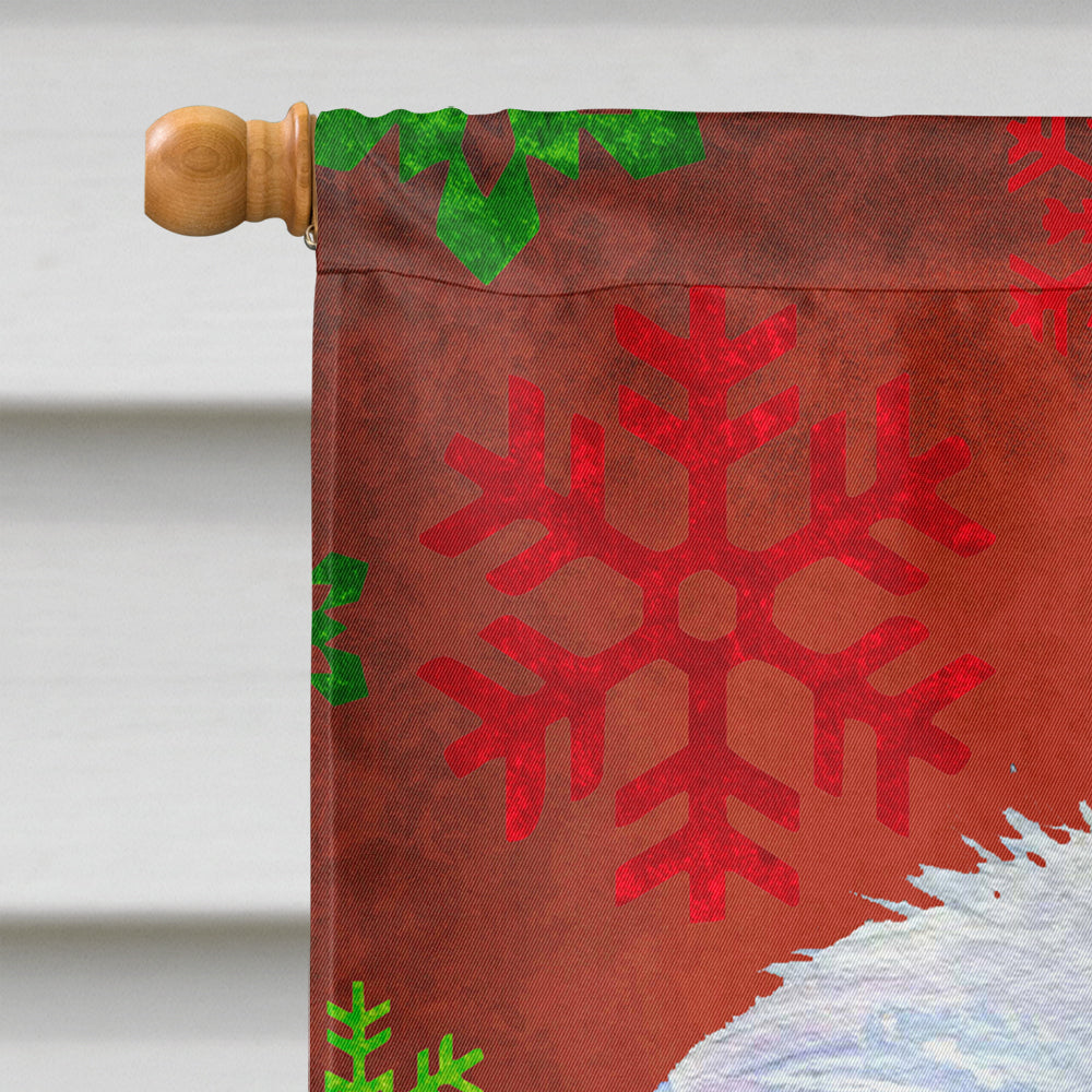 Maltese Red and Green Snowflakes Holiday Christmas Flag Canvas House Size