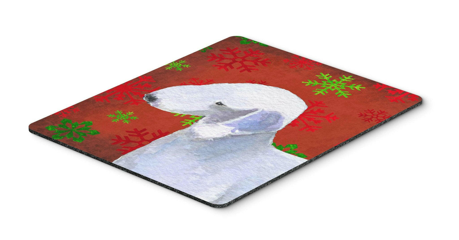 Bedlington Terrier Red Green Snowflakes Christmas Mouse Pad, Hot Pad or Trivet by Caroline's Treasures