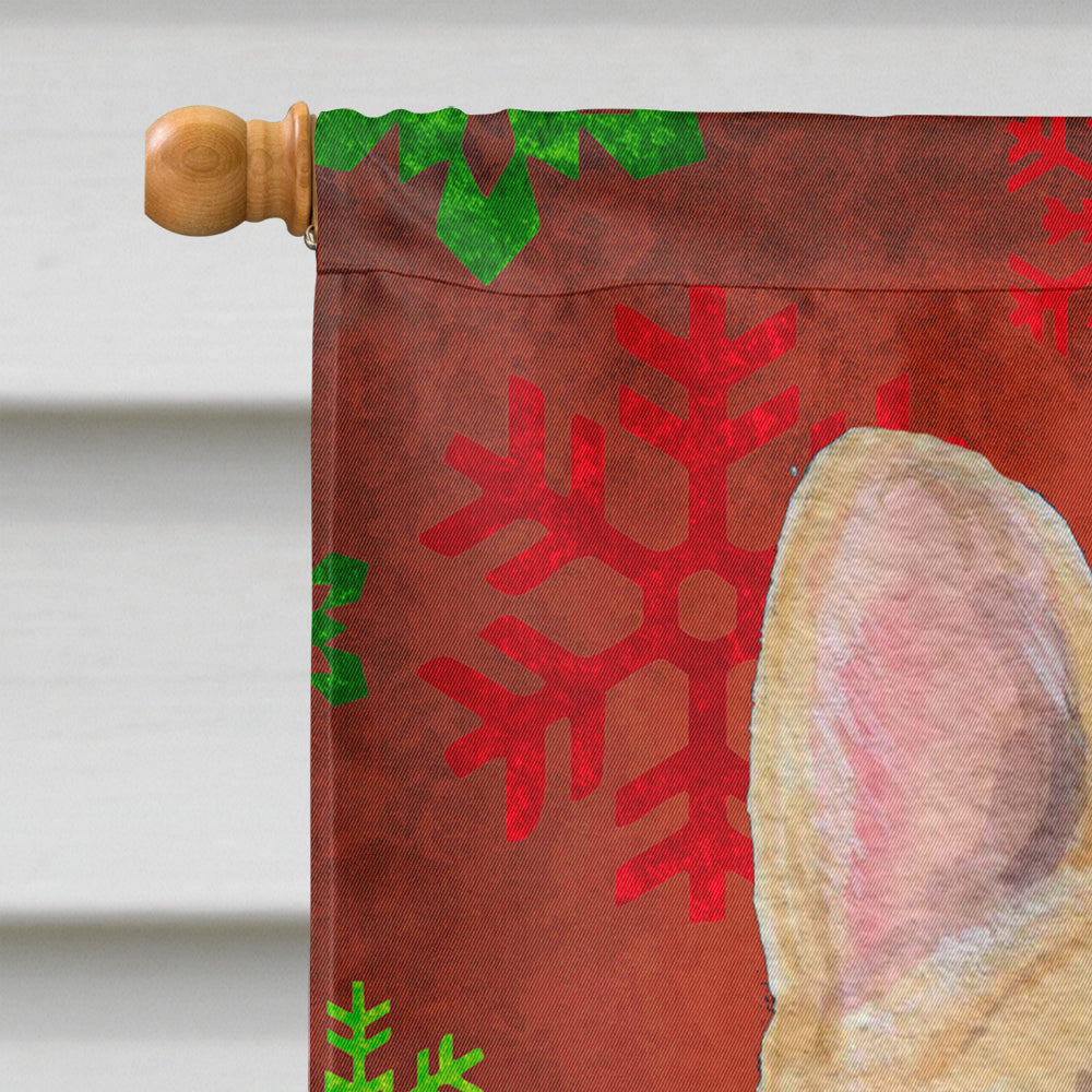 French Bulldog Red Green Snowflake Holiday Christmas Flag Canvas House Size  the-store.com.