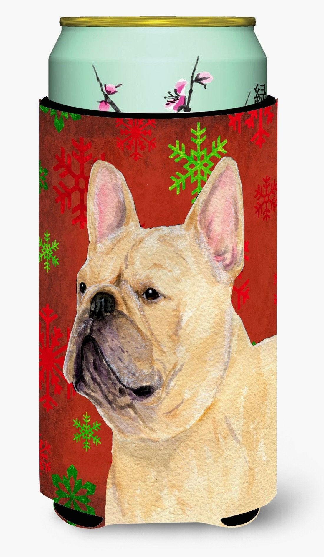 French Bulldog Snowflakes Holiday Christmas  Tall Boy Beverage Insulator Beverage Insulator Hugger by Caroline&#39;s Treasures