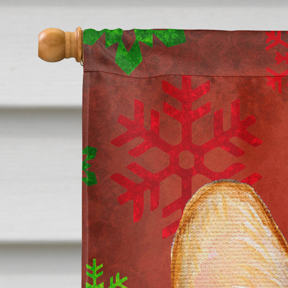 Corgi Red and Green Snowflakes Holiday Christmas Flag Canvas House Size  the-store.com.