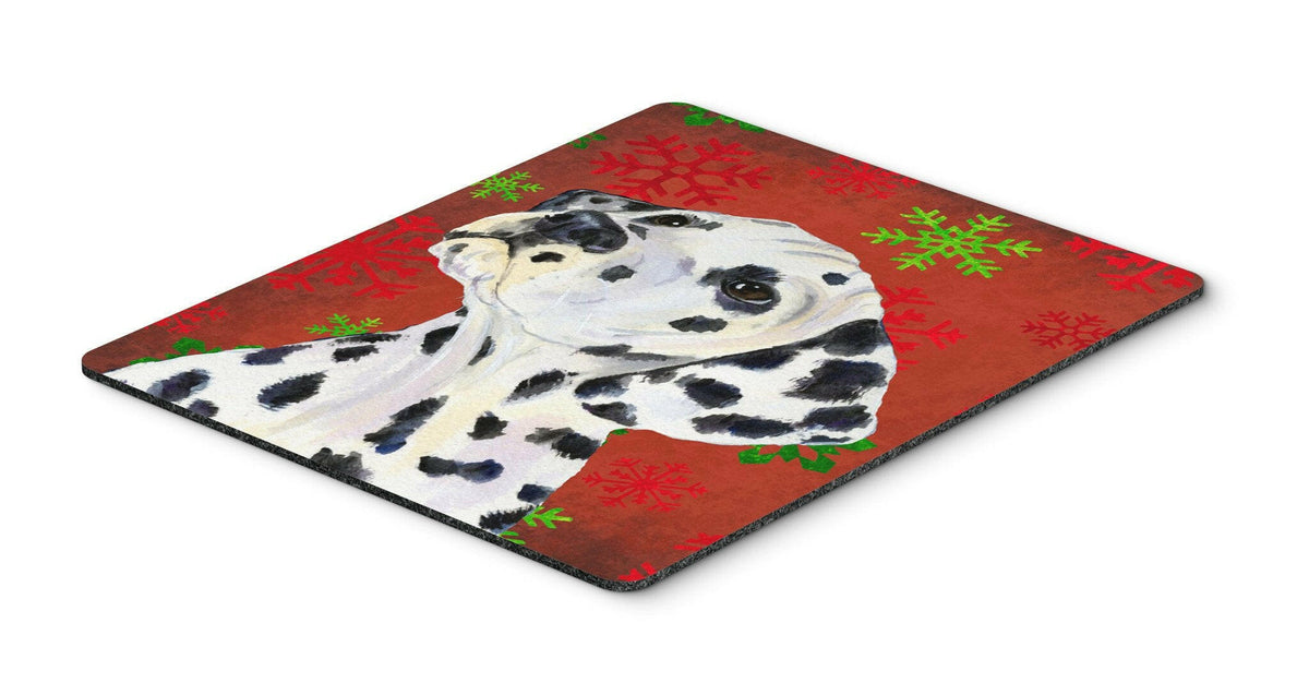 Dalmatian Red and Green Snowflakes Christmas Mouse Pad, Hot Pad or Trivet by Caroline&#39;s Treasures