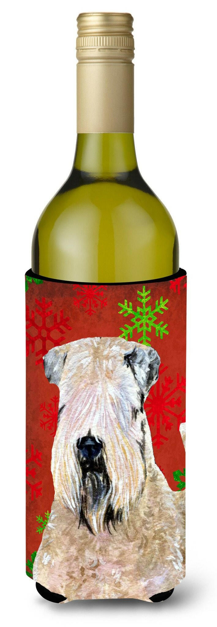Wheaten Terrier Soft Coated Snowflakes Holiday Christmas Wine Bottle Beverage Insulator by Caroline&#39;s Treasures