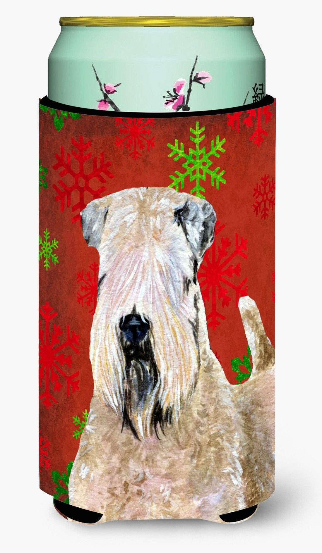 Wheaten Terrier Soft Coated  Snowflakes Holiday Christmas  Tall Boy Beverage Insulator by Caroline&#39;s Treasures