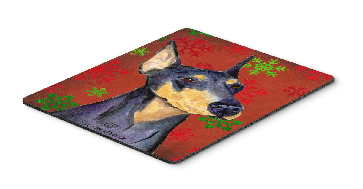 Doberman Snowflakes Holiday Christmas Mouse Pad, Hot Pad or Trivet by Caroline&#39;s Treasures