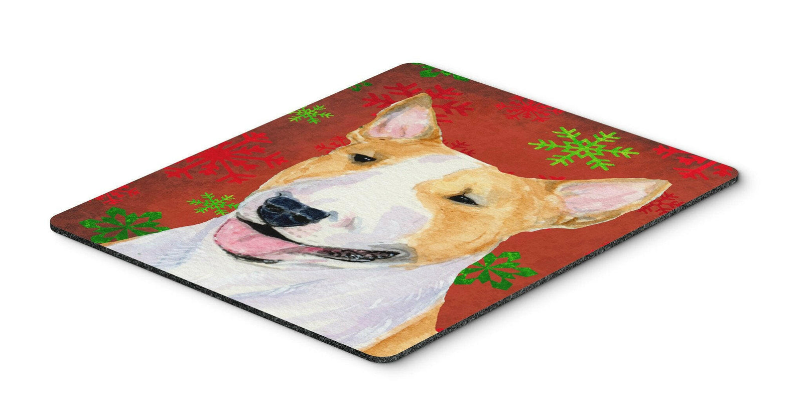 Bull Terrier Snowflakes Holiday Christmas Mouse Pad, Hot Pad or Trivet by Caroline's Treasures