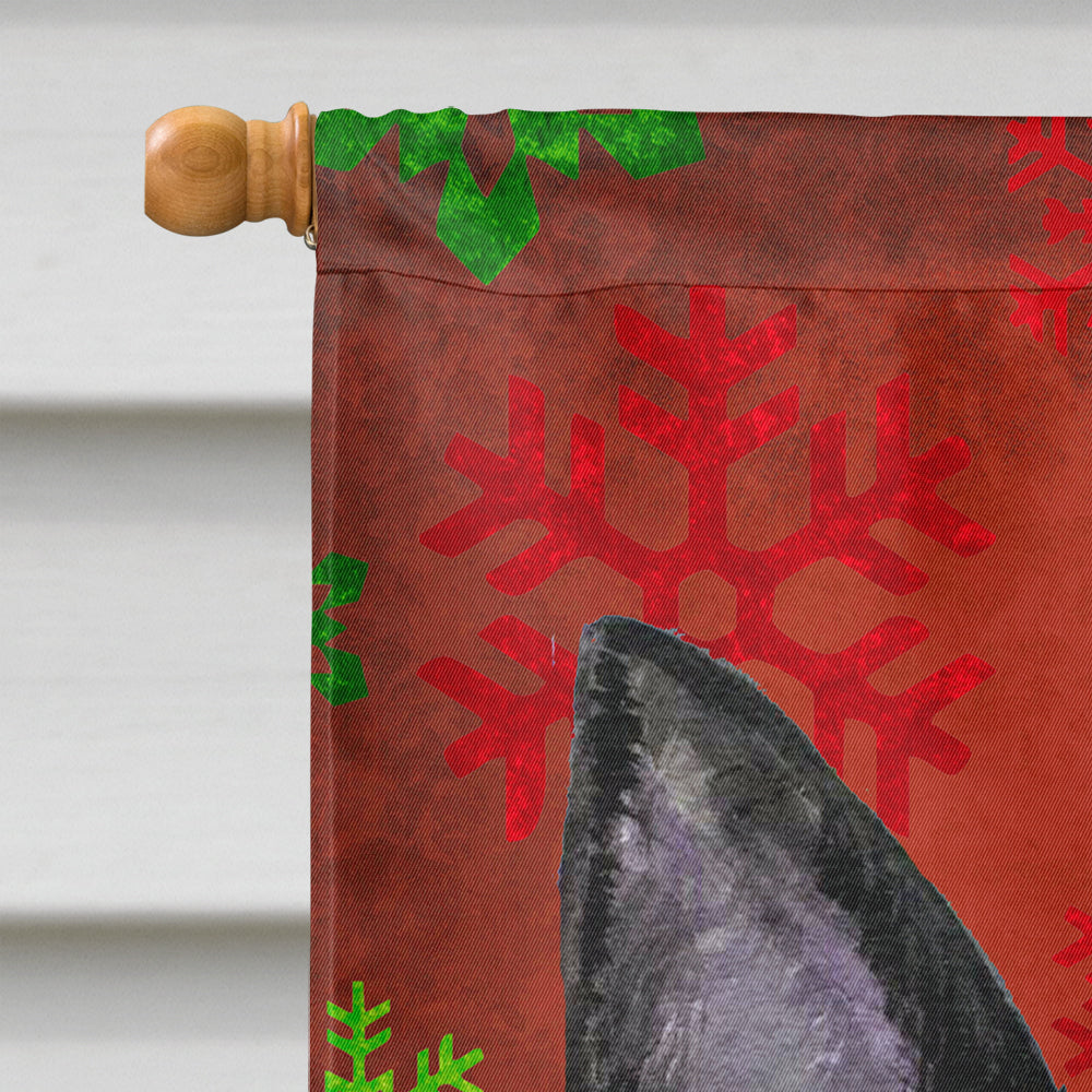 Australian Kelpie Red Green Snowflakes Holiday Christmas Flag Canvas House Size  the-store.com.
