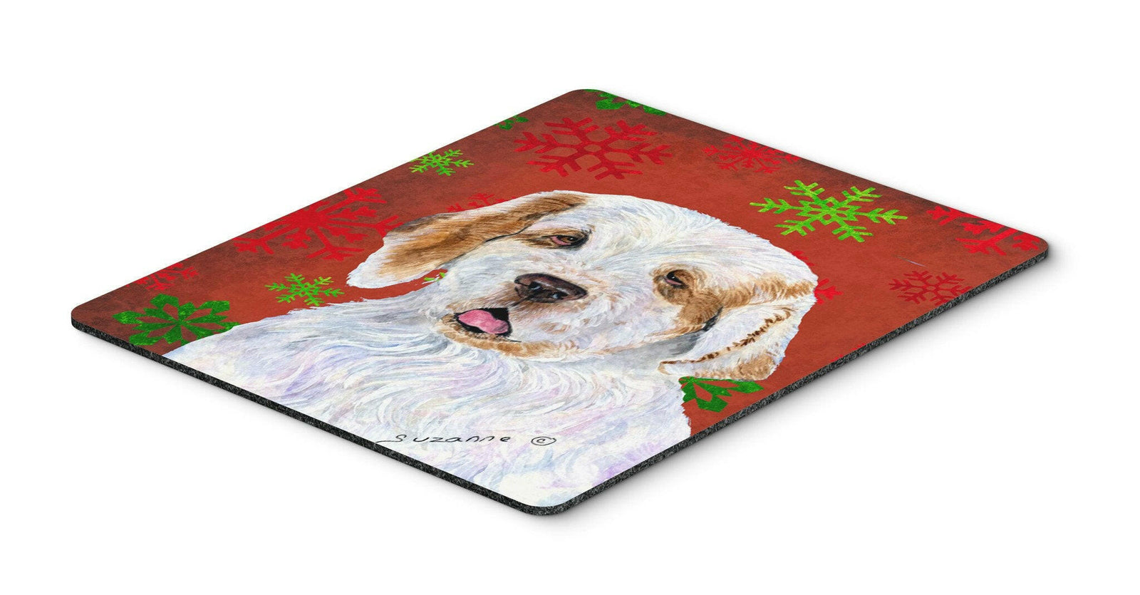 Clumber Spaniel Snowflakes Holiday Christmas Mouse Pad, Hot Pad or Trivet by Caroline's Treasures