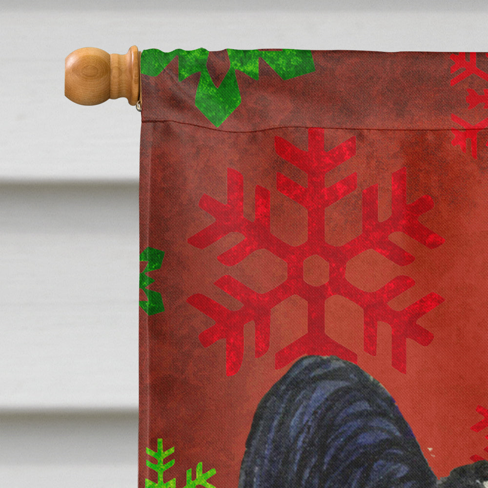 Papillon Red Green Snowflake Holiday Christmas Flag Canvas House Size