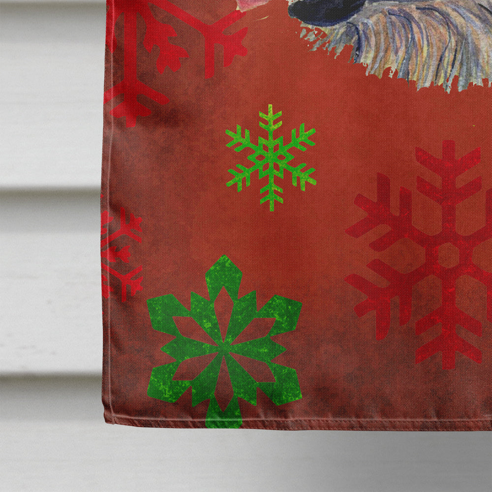 Irish Wolfhound Red Green Snowflakes Holiday Christmas Flag Canvas House Size  the-store.com.