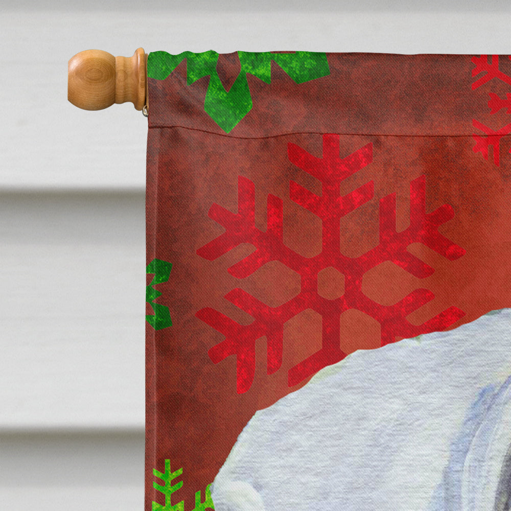 Boxer Red and Green Snowflakes Holiday Christmas Flag Canvas House Size  the-store.com.