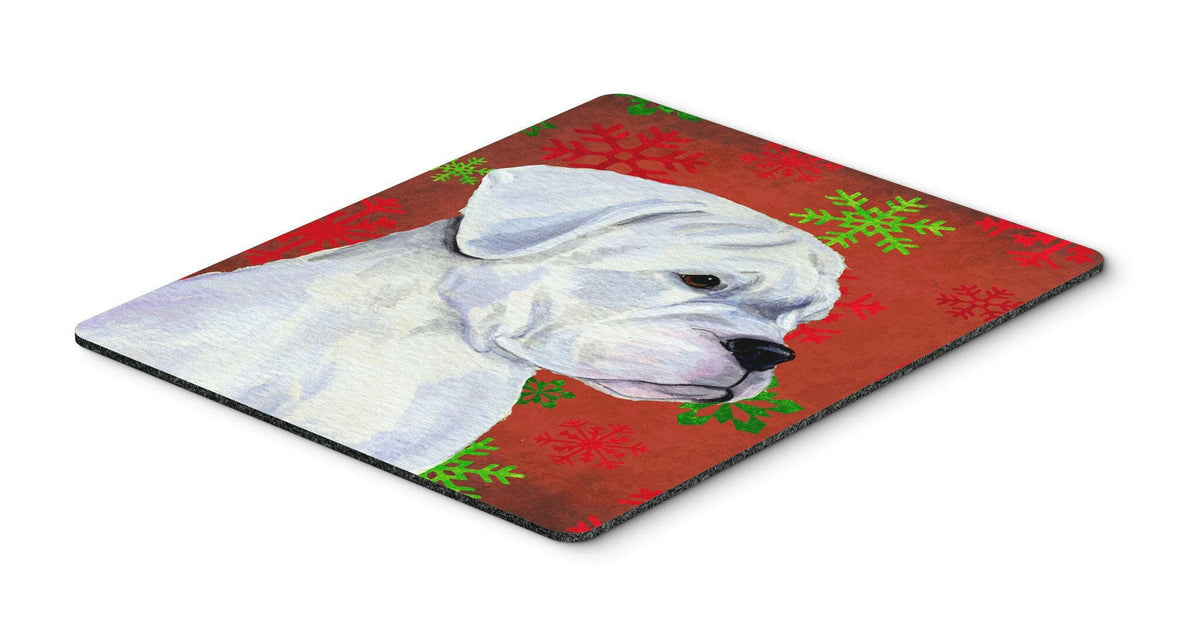 Boxer Red and Green Snowflakes Holiday Christmas Mouse Pad, Hot Pad or Trivet by Caroline&#39;s Treasures