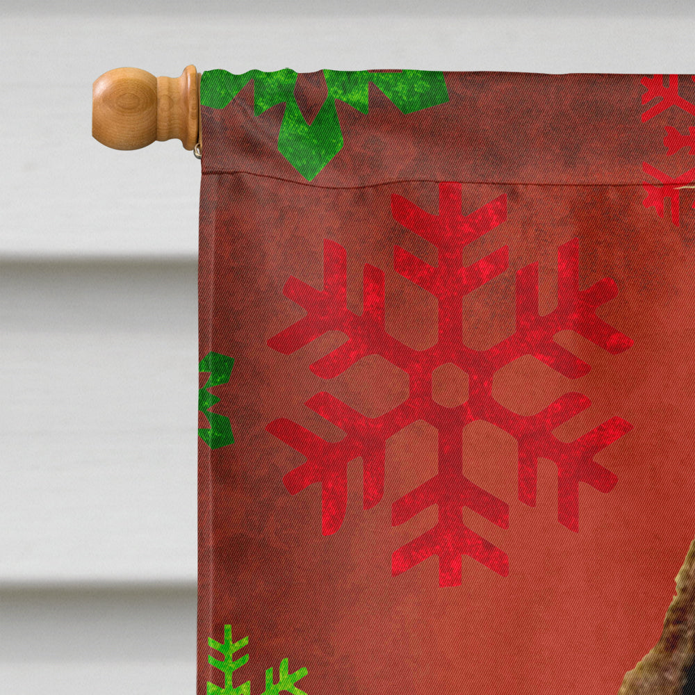 Springer Spaniel Red Green Snowflakes Holiday Christmas Flag Canvas House Size  the-store.com.