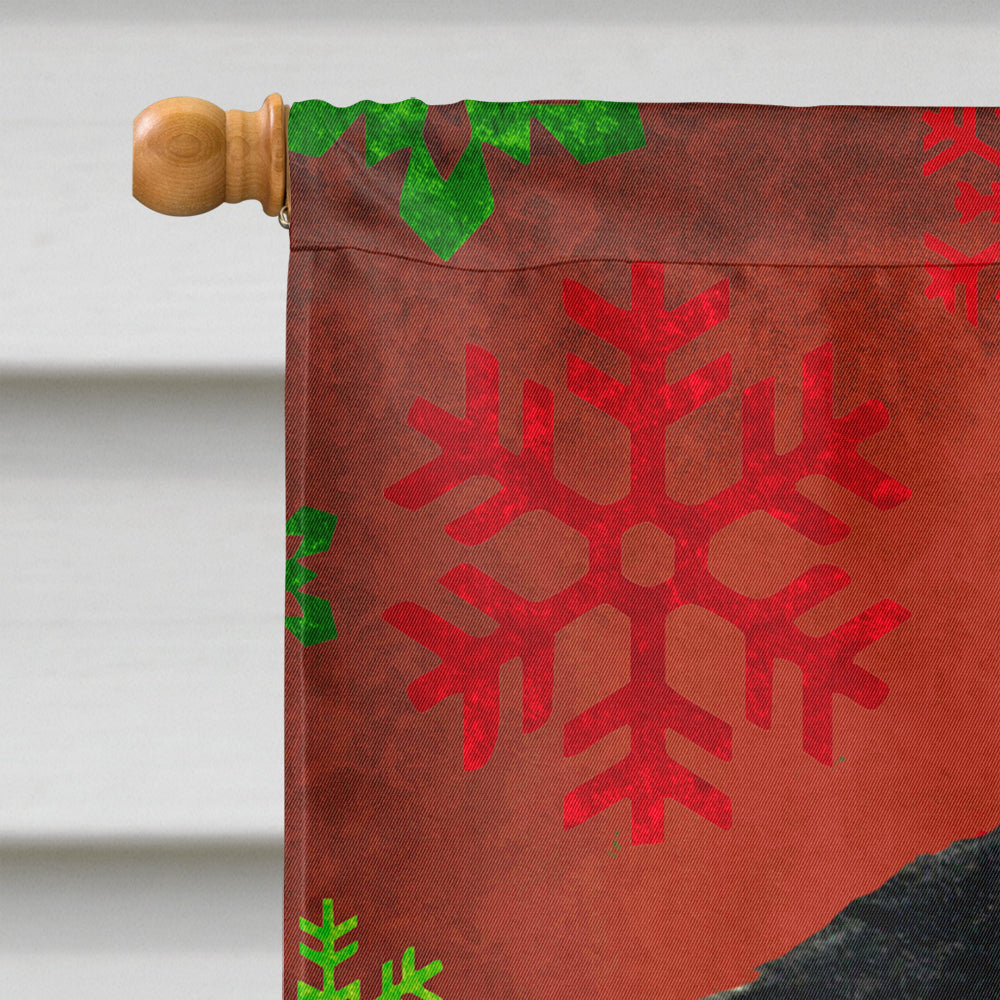 Gordon Setter Red and Green Snowflakes Holiday Christmas Flag Canvas House Size