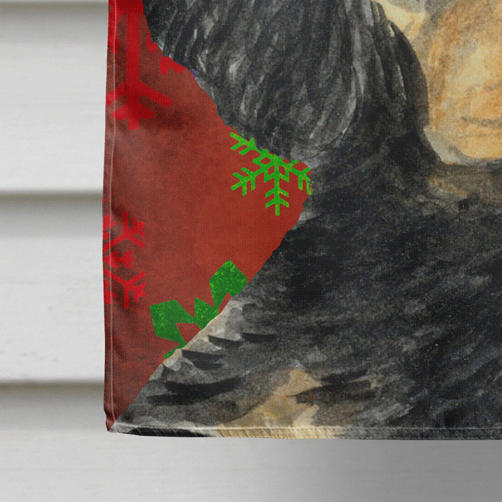 Gordon Setter Red and Green Snowflakes Holiday Christmas Flag Canvas House Size  the-store.com.