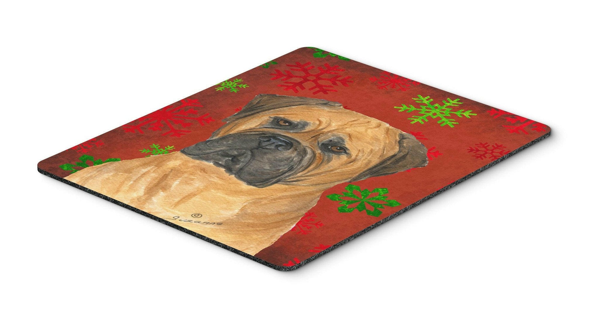 Bullmastiff Snowflakes Holiday Christmas Mouse Pad, Hot Pad or Trivet by Caroline's Treasures