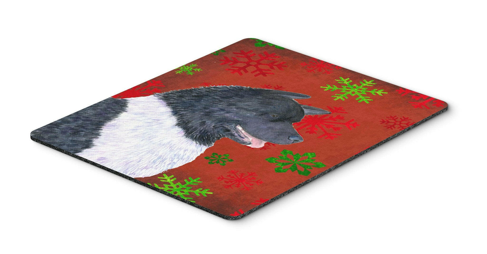 Akita Red and Green Snowflakes Holiday Christmas Mouse Pad, Hot Pad or Trivet by Caroline's Treasures