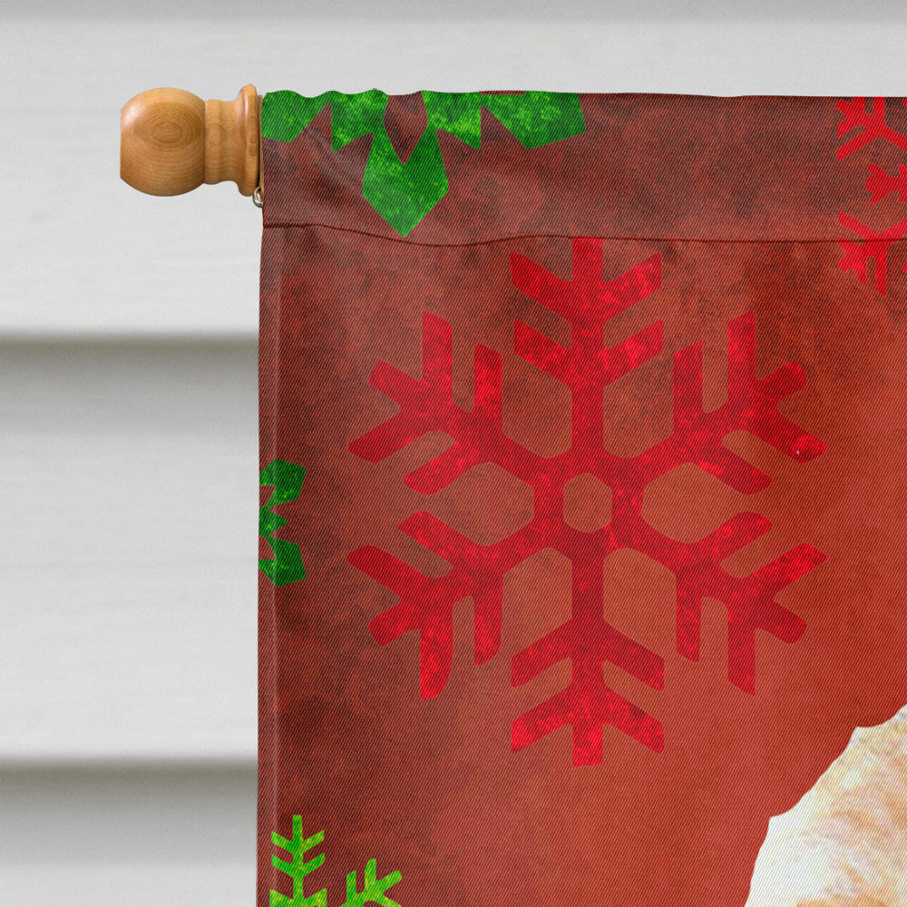 Cocker Spaniel rouge vert flocons de neige vacances drapeau de Noël toile taille de la maison