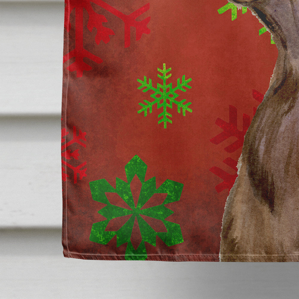 Field Spaniel rouge et vert flocons de neige vacances drapeau de Noël toile taille de la maison